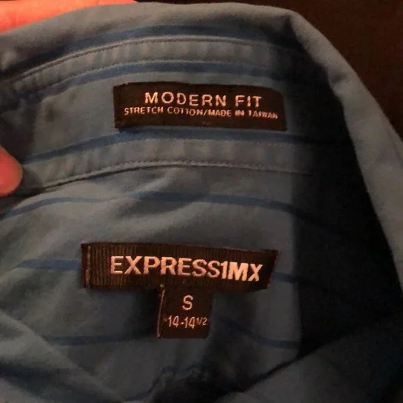 Express Men, Long Sleeve Shirt, Blue, Size Small - Picture 4 of 4